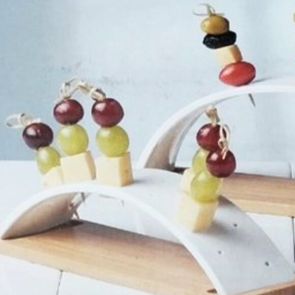 Appetizers Serving Set white Porcelain Multi-level mini kebobs toothpicks - Picture 2 of 11